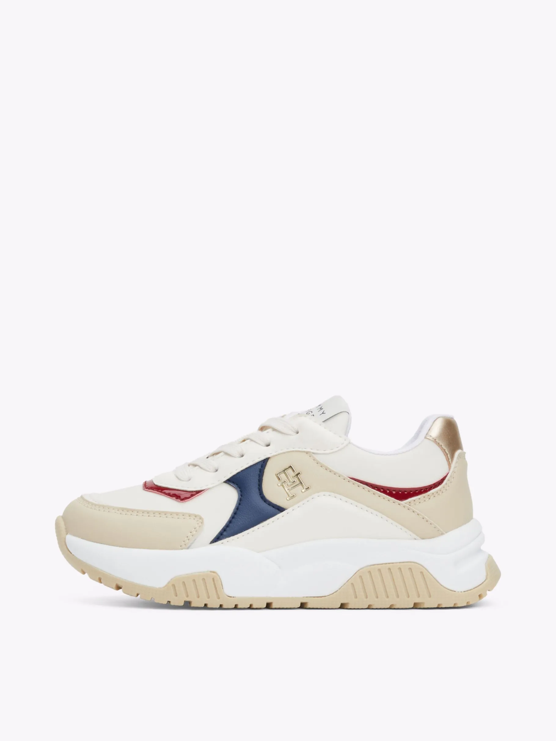 Tommy Hilfiger Lace-up Sneaker mit Mesh-Einsätzen BEIGE/BUTTER Outlet