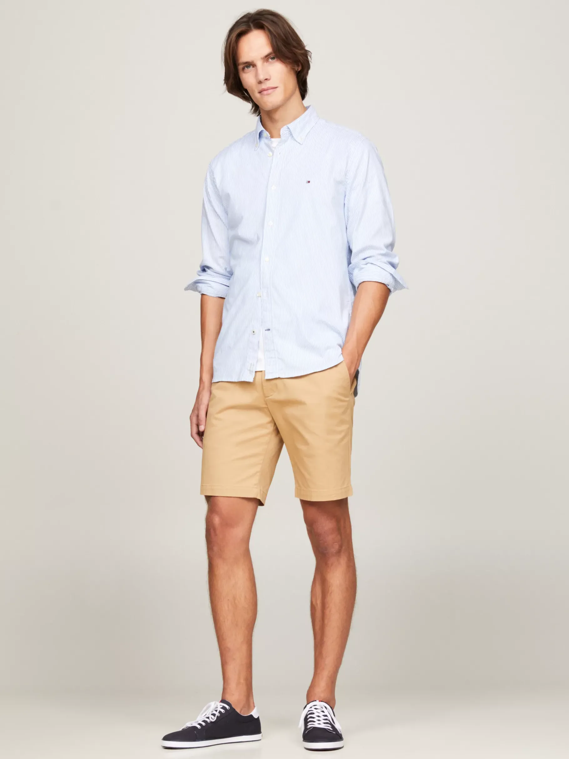 Tommy Hilfiger Lace-up-Sneaker aus Canvas MIDNIGHT Sale