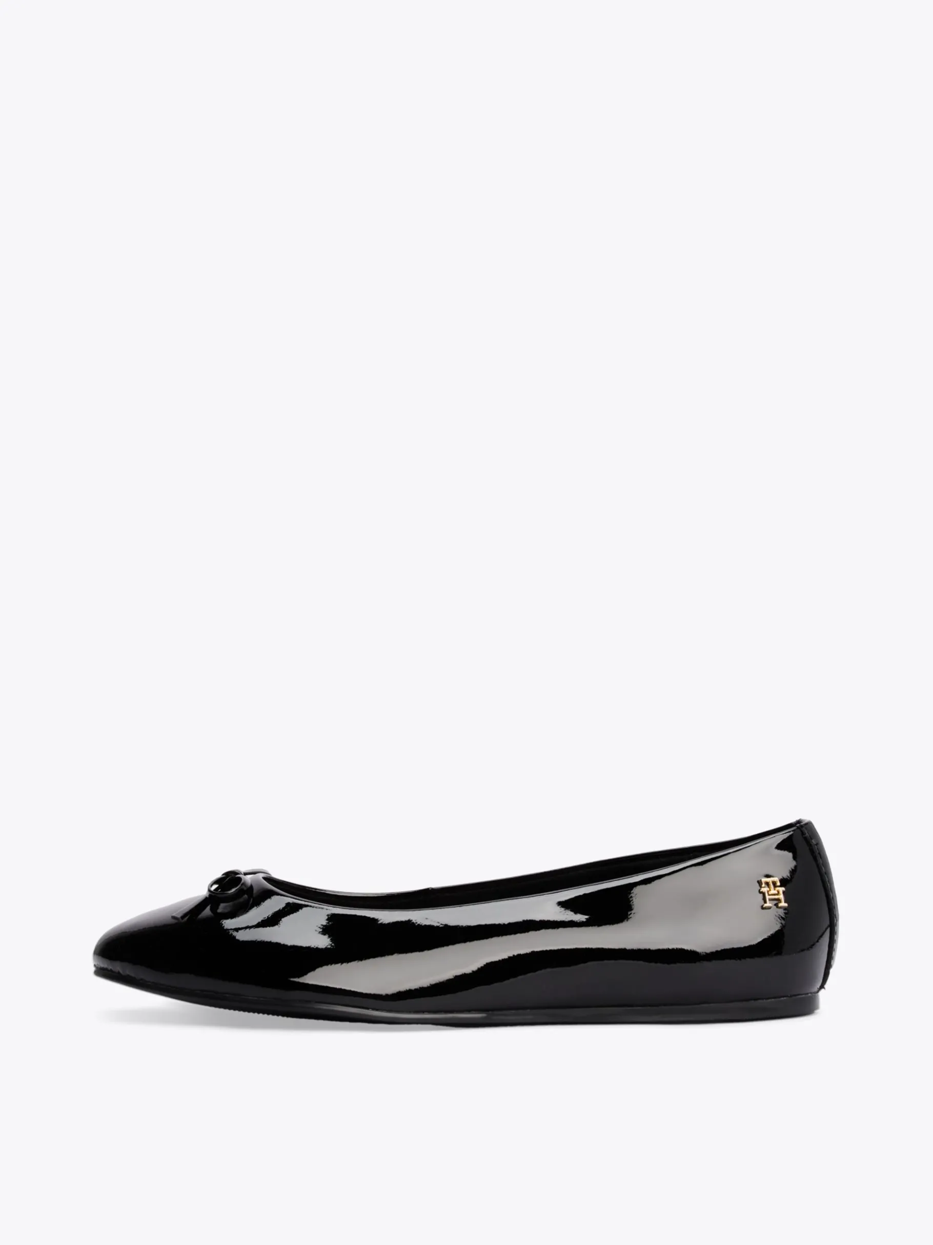 Tommy Hilfiger Lackleder-Ballerina mit Schleifen-Detail BLACK Outlet