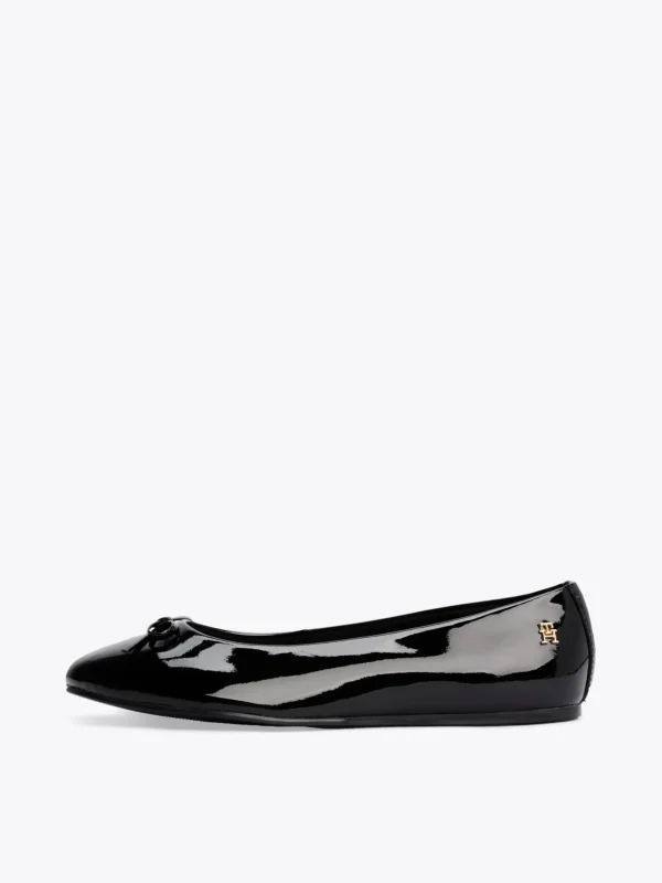 Tommy Hilfiger Lackleder-Ballerina mit Schleifen-Detail BLACK Outlet