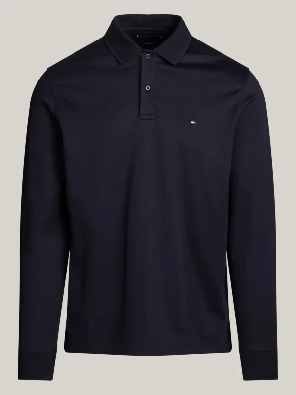 Tommy Hilfiger Langarm-Poloshirt aus Jacquardgewebe DESERT SKY Flash Sale