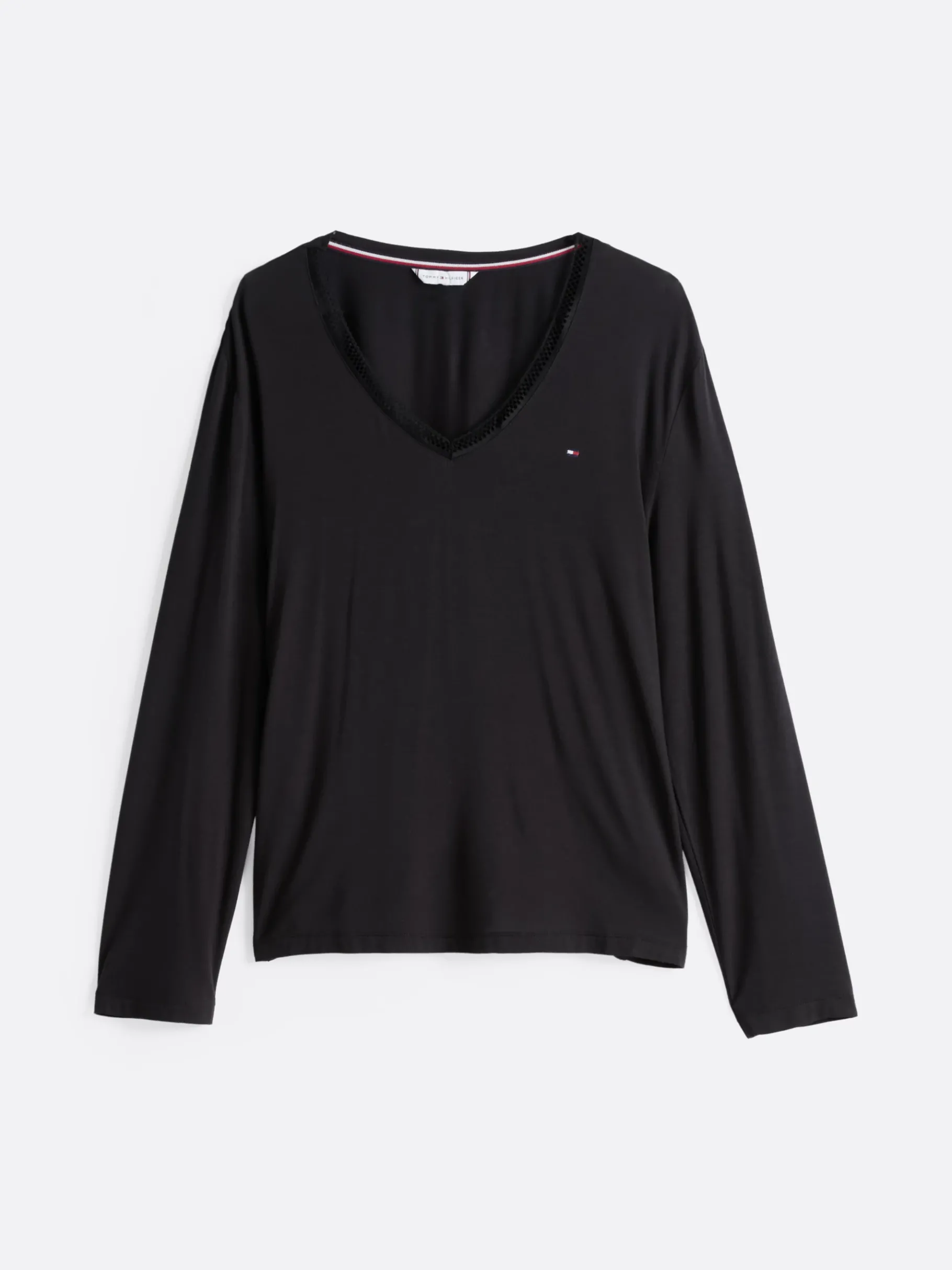 Tommy Hilfiger Langarm-Pyjama-Oberteil BLACK Discount