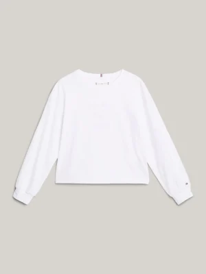 Tommy Hilfiger Langarmshirt mit aufgesticktem Logo WHITE Sale