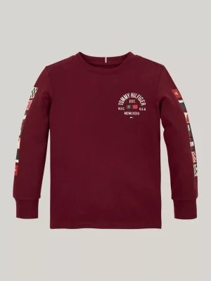 Tommy Hilfiger Langarmshirt mit Flag-Logo DEEP ROUGE Best