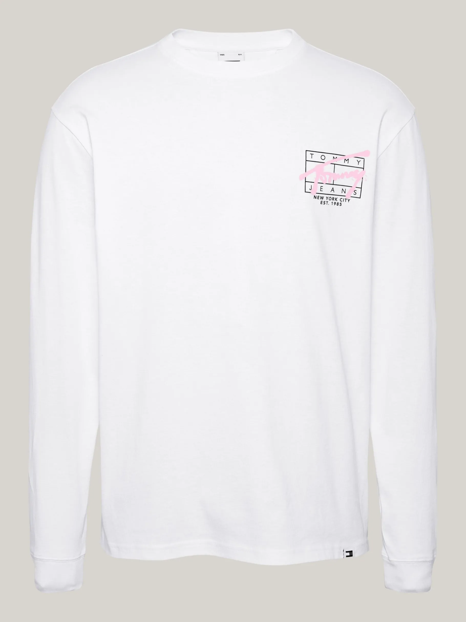 Tommy Hilfiger Langarmshirt mit Graffiti-Signatur-Logo WHITE Hot