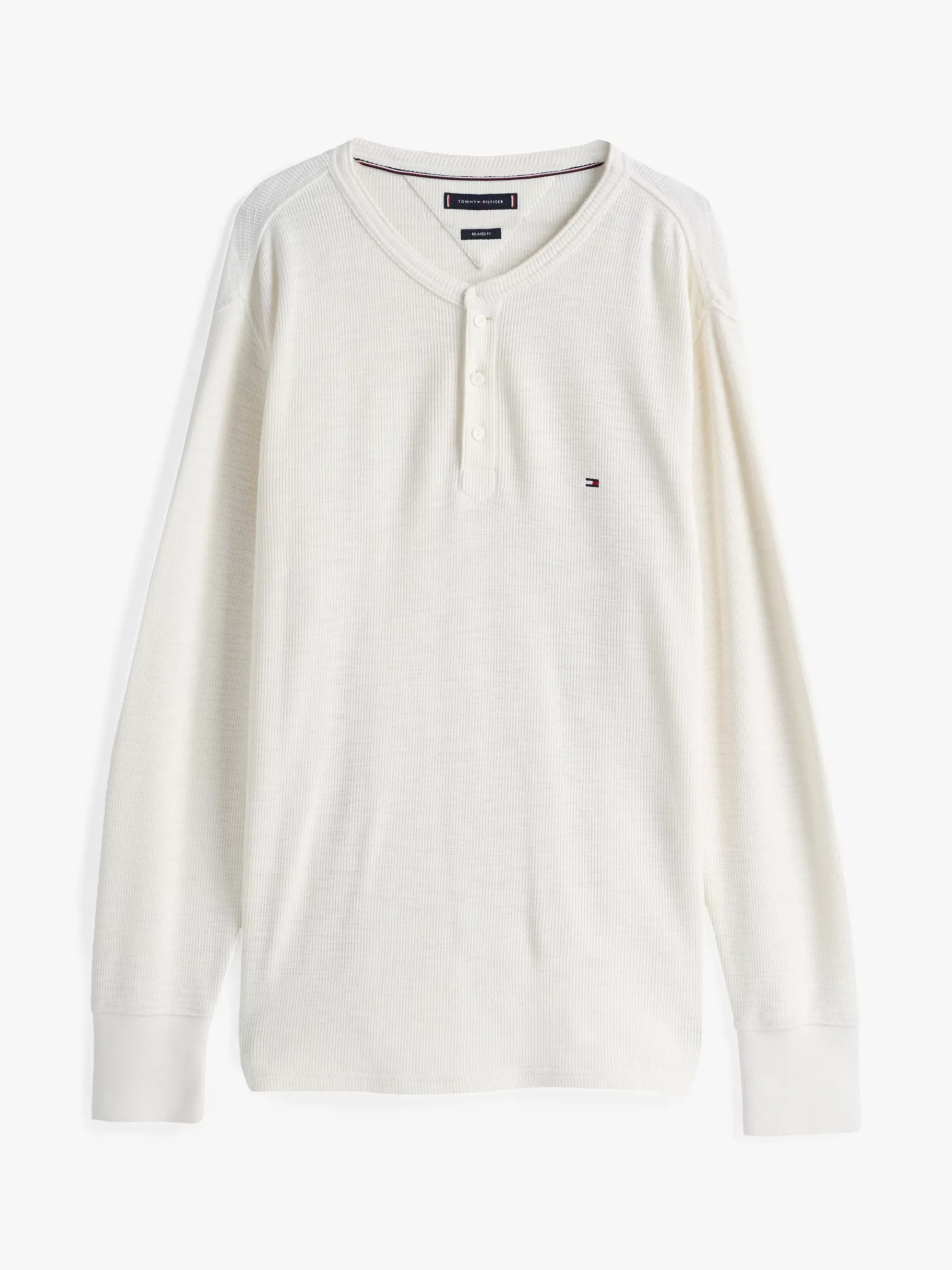 Tommy Hilfiger Langarmshirt mit Henley-Kragen IVORY PETAL Best