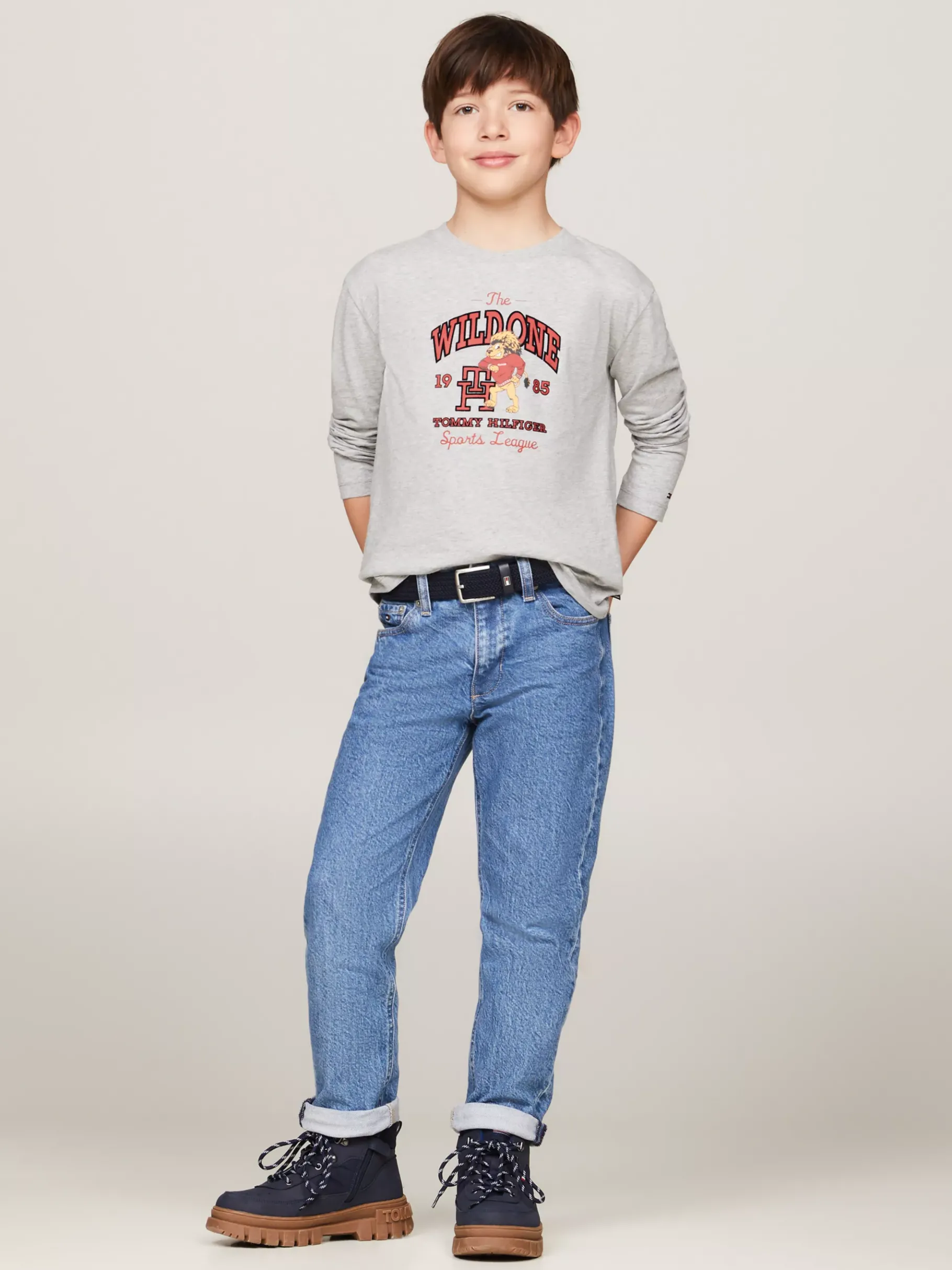 Tommy Hilfiger Langarmshirt mit Logo LIGHT GREY HEATHER Shop