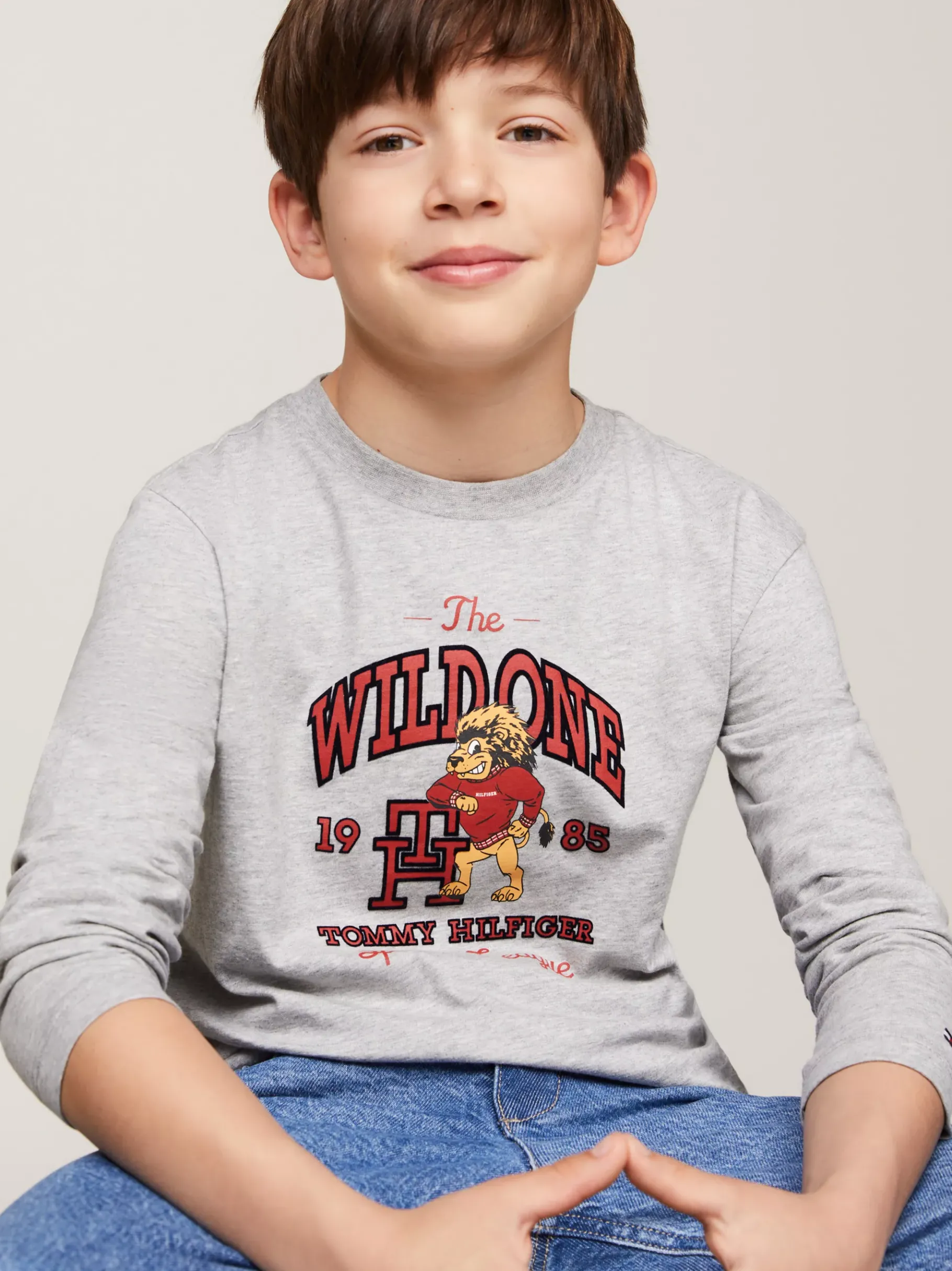 Tommy Hilfiger Langarmshirt mit Logo LIGHT GREY HEATHER Shop