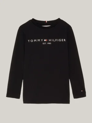 Tommy Hilfiger Langarmshirt mit Logo-Print BLACK Clearance