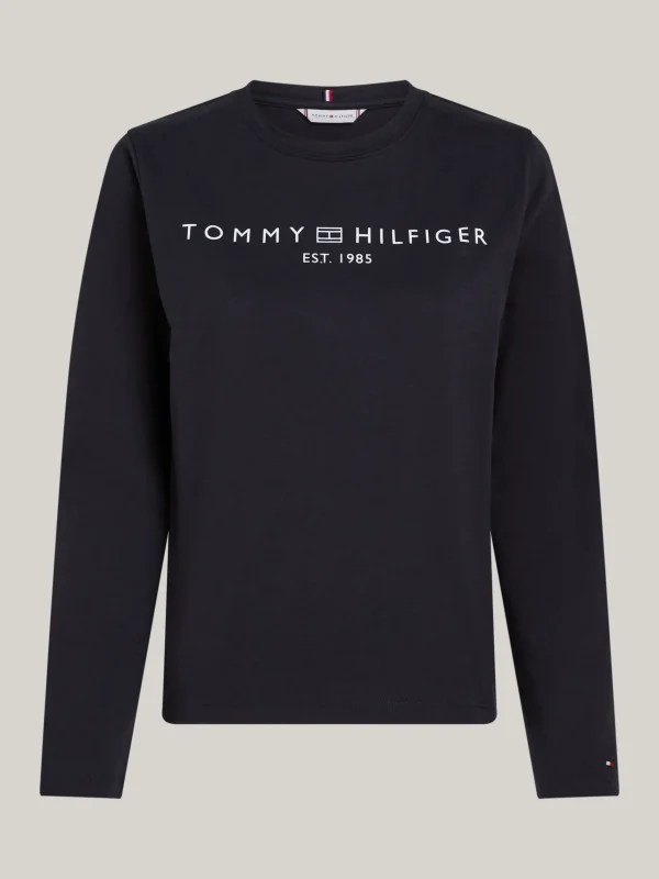 Tommy Hilfiger Langarmshirt mit Rundhalsausschnitt und Logo DESERT SKY Store