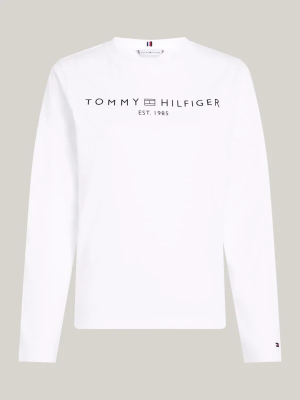 Tommy Hilfiger Langarmshirt mit Rundhalsausschnitt und Logo TH OPTIC WHITE Hot