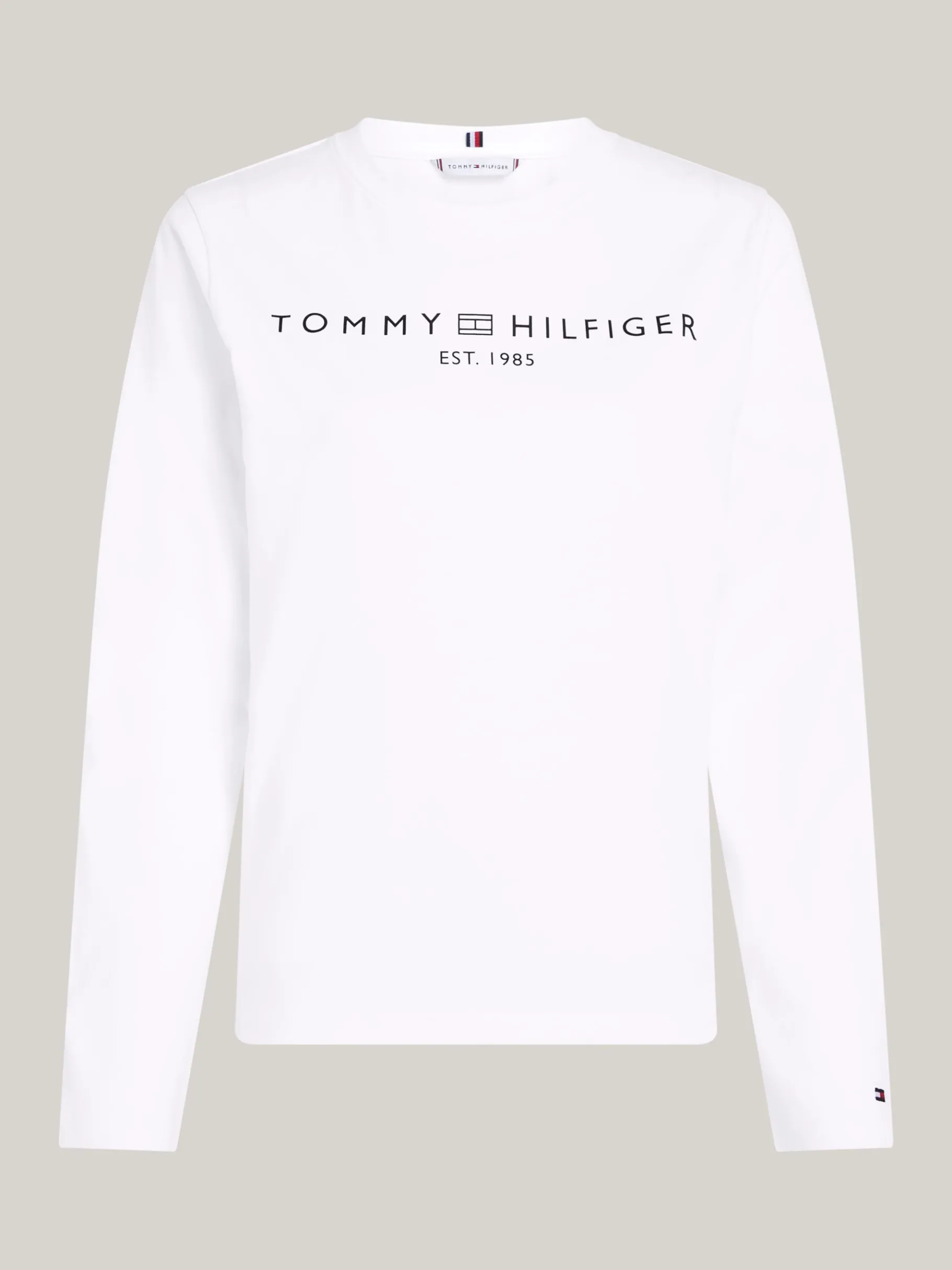 Tommy Hilfiger Langarmshirt mit Rundhalsausschnitt und Logo TH OPTIC WHITE Hot