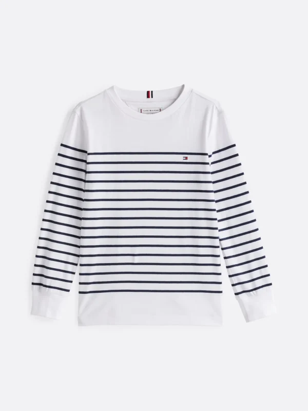 Tommy Hilfiger Langarmshirt mit Streifen WHITE BASE BLUE STRIPES Best