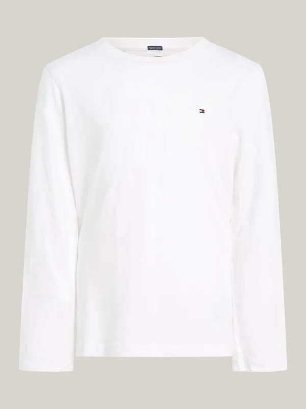 Tommy Hilfiger Langarm-T-Shirt aus Bio-Baumwolle BRIGHT WHITE Outlet