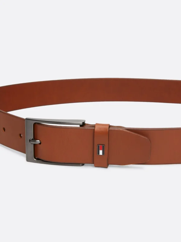 Tommy Hilfiger Layton Glattleder-Gürtel mit Emaille-Flag COGNAC Cheap