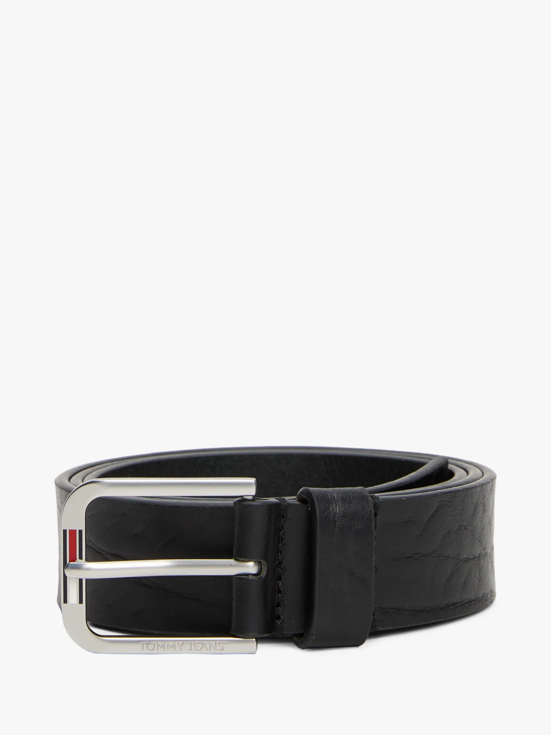 Tommy Hilfiger Ledergürtel mit abgerundeter Schnalle BLACK TEXTURE Fashion