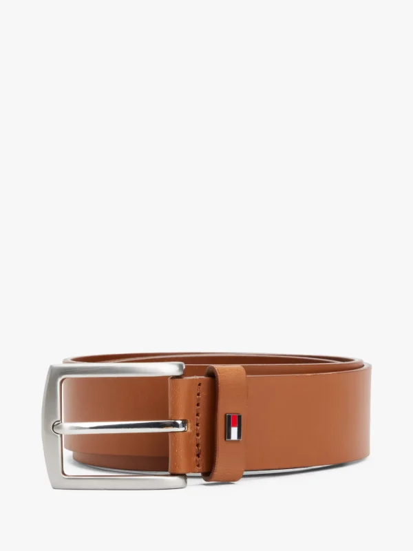 Tommy Hilfiger Ledergürtel mit eckiger Schnalle und Flag COGNAC Online