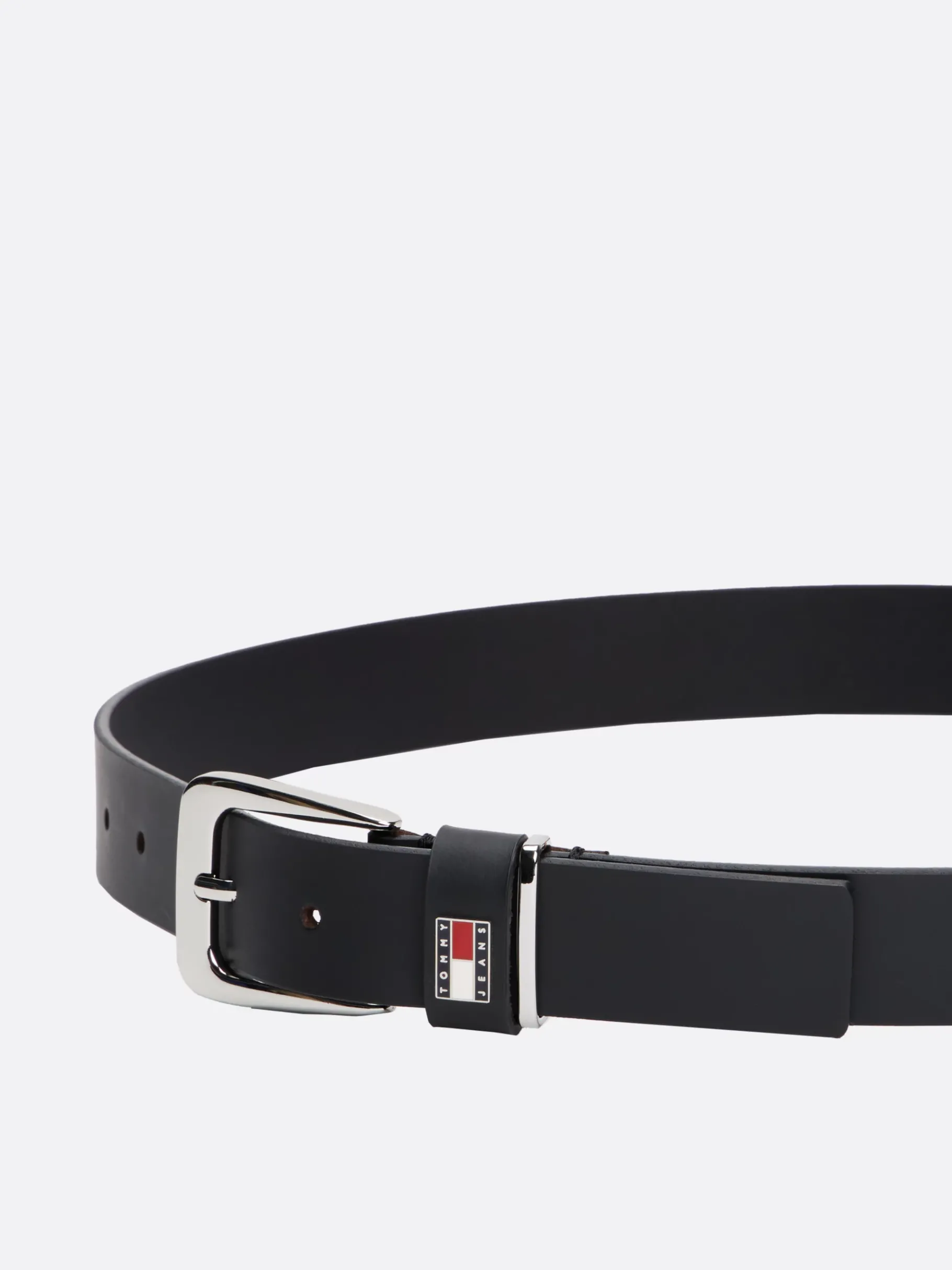 Tommy Hilfiger Ledergürtel mit Emblem an Gürtelschlaufe BLACK New