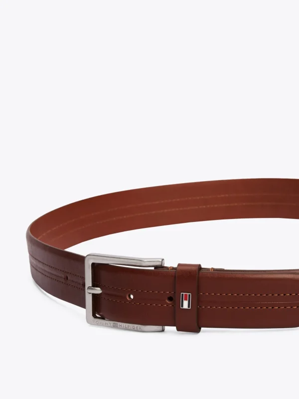 Tommy Hilfiger Ledergürtel mit Flag aus Emaille WINTER COGNAC Cheap