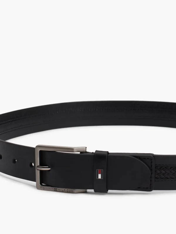 Tommy Hilfiger Ledergürtel mit geflochtener Bahn BLACK Sale