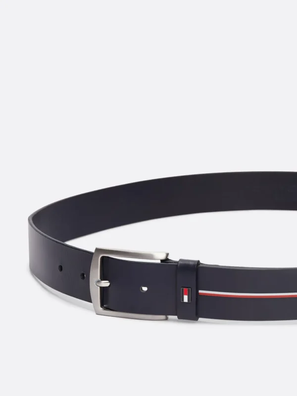 Tommy Hilfiger Ledergürtel mit glattem Finish SPACE BLUE Discount