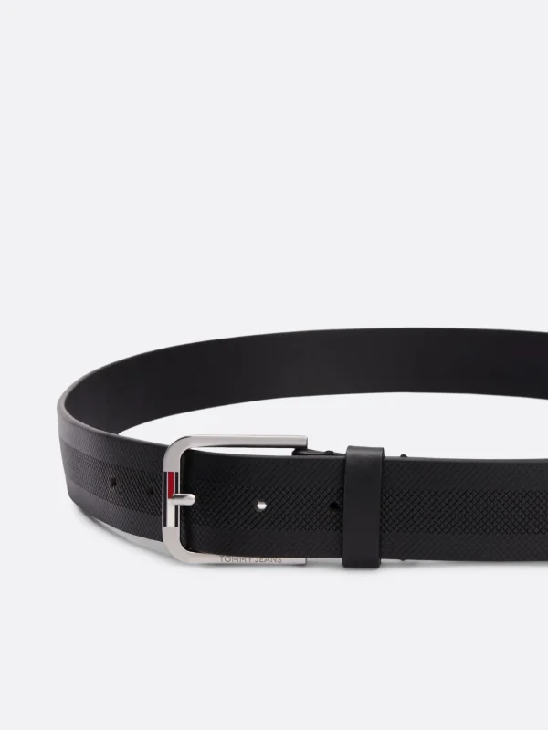 Tommy Hilfiger Ledergürtel mit verlängerter Flag BLACK Shop