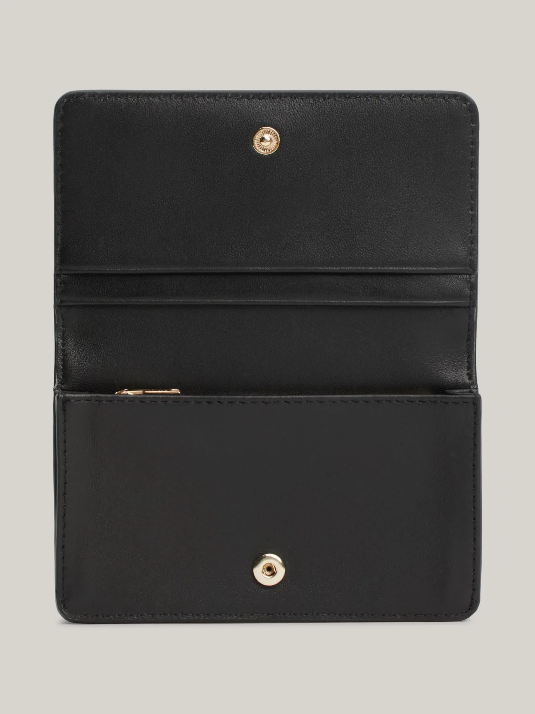 Tommy Hilfiger Leder-Klappbrieftasche mit Metall-Logo BLACK Best Sale