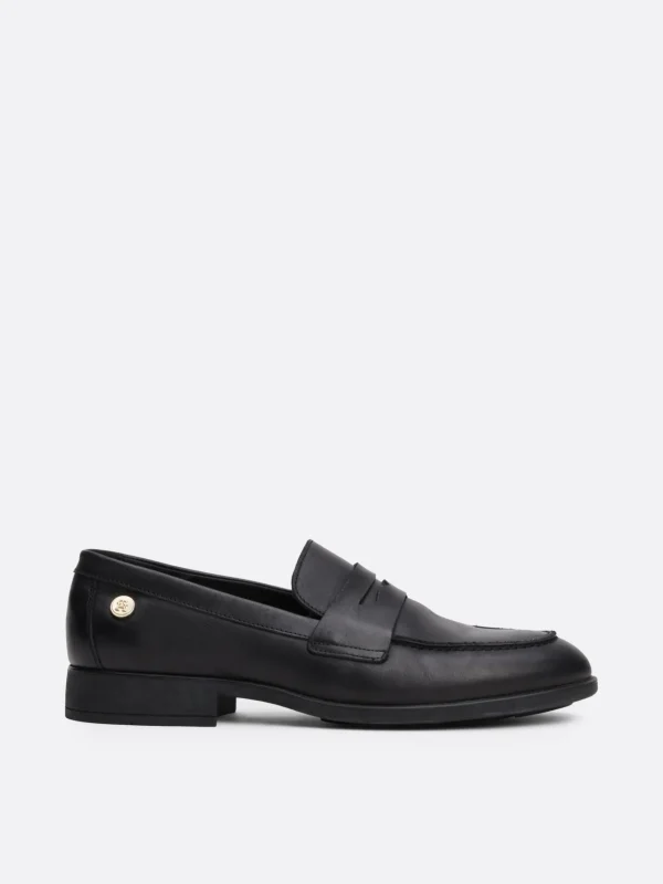 Tommy Hilfiger Leder-Loafer mit Niete BLACK Hot