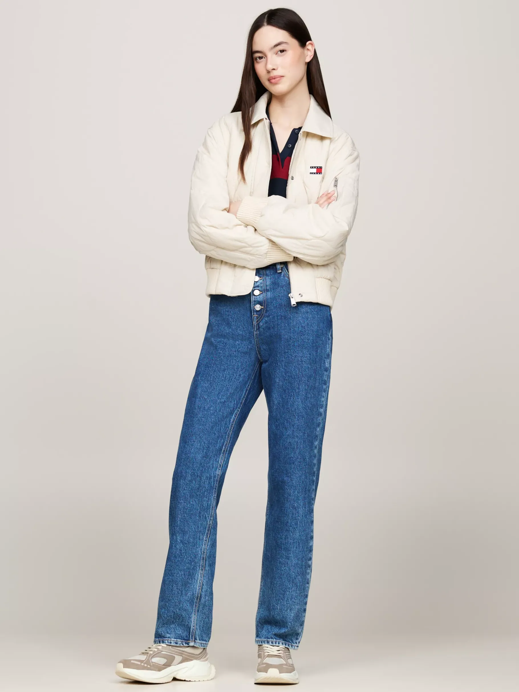 Tommy Hilfiger Ledermix-Sneaker mit klobiger Sohle DUSKY TAUPE Sale