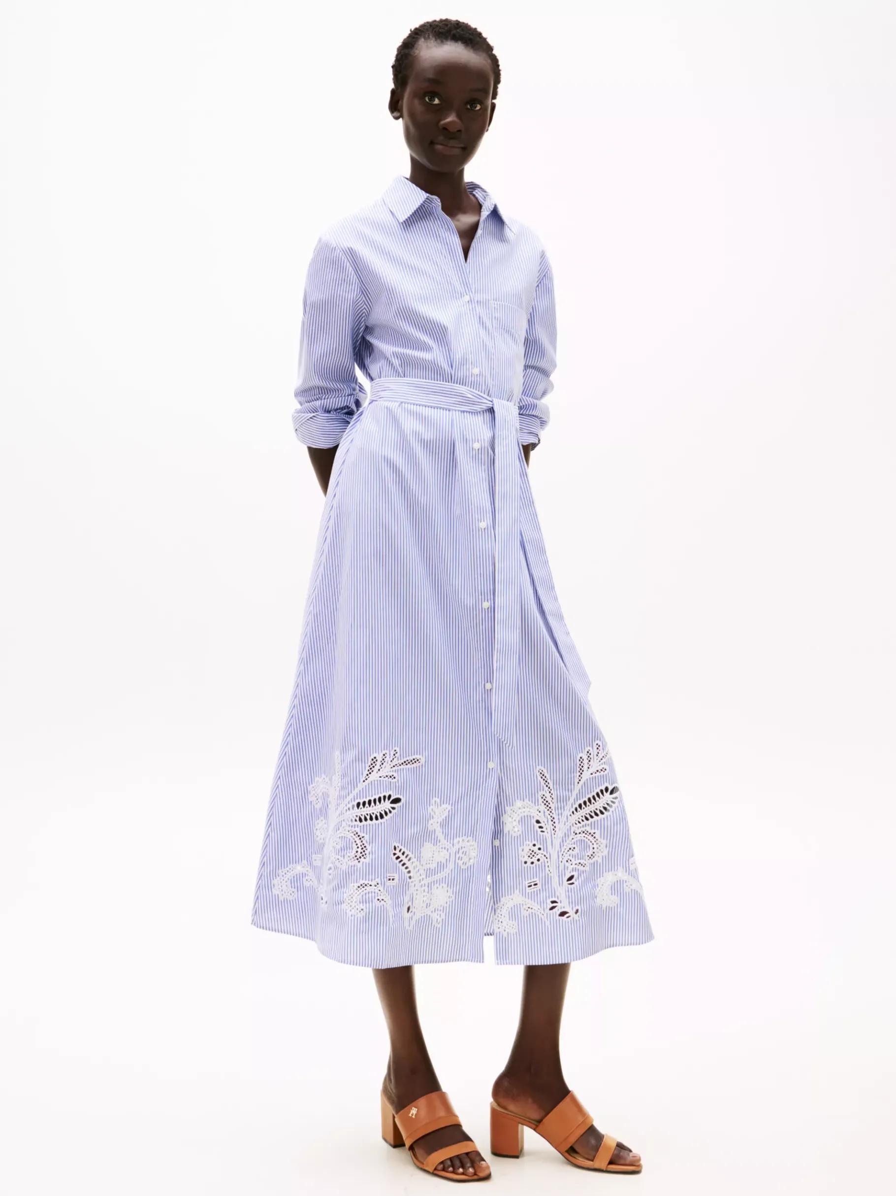 Tommy Hilfiger Leder-Pantolette mit Blockabsatz CINNAMON BARK Best