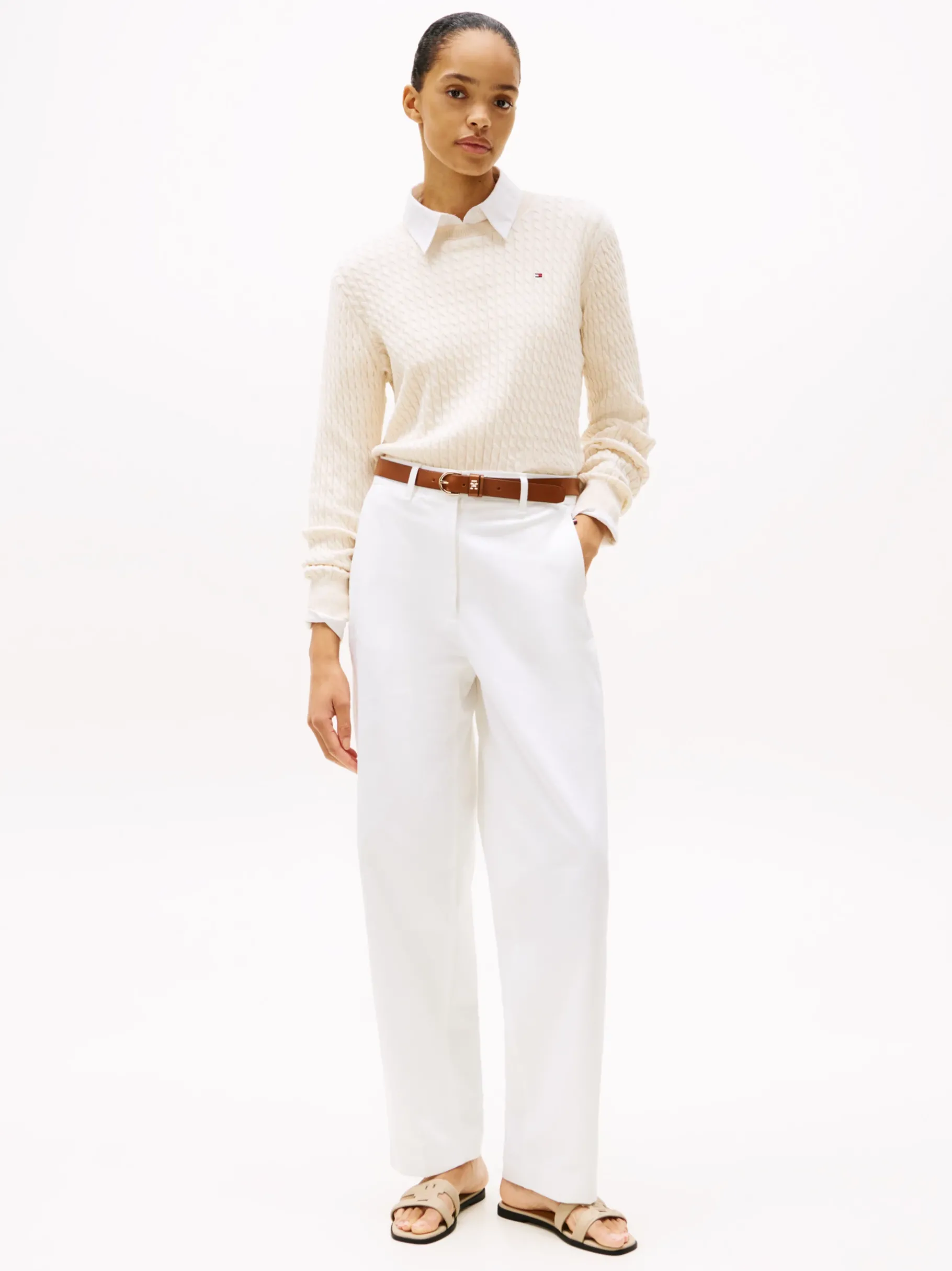 Tommy Hilfiger Leder-Pantolette mit TH-Monogramm MISTY BLUSH Cheap