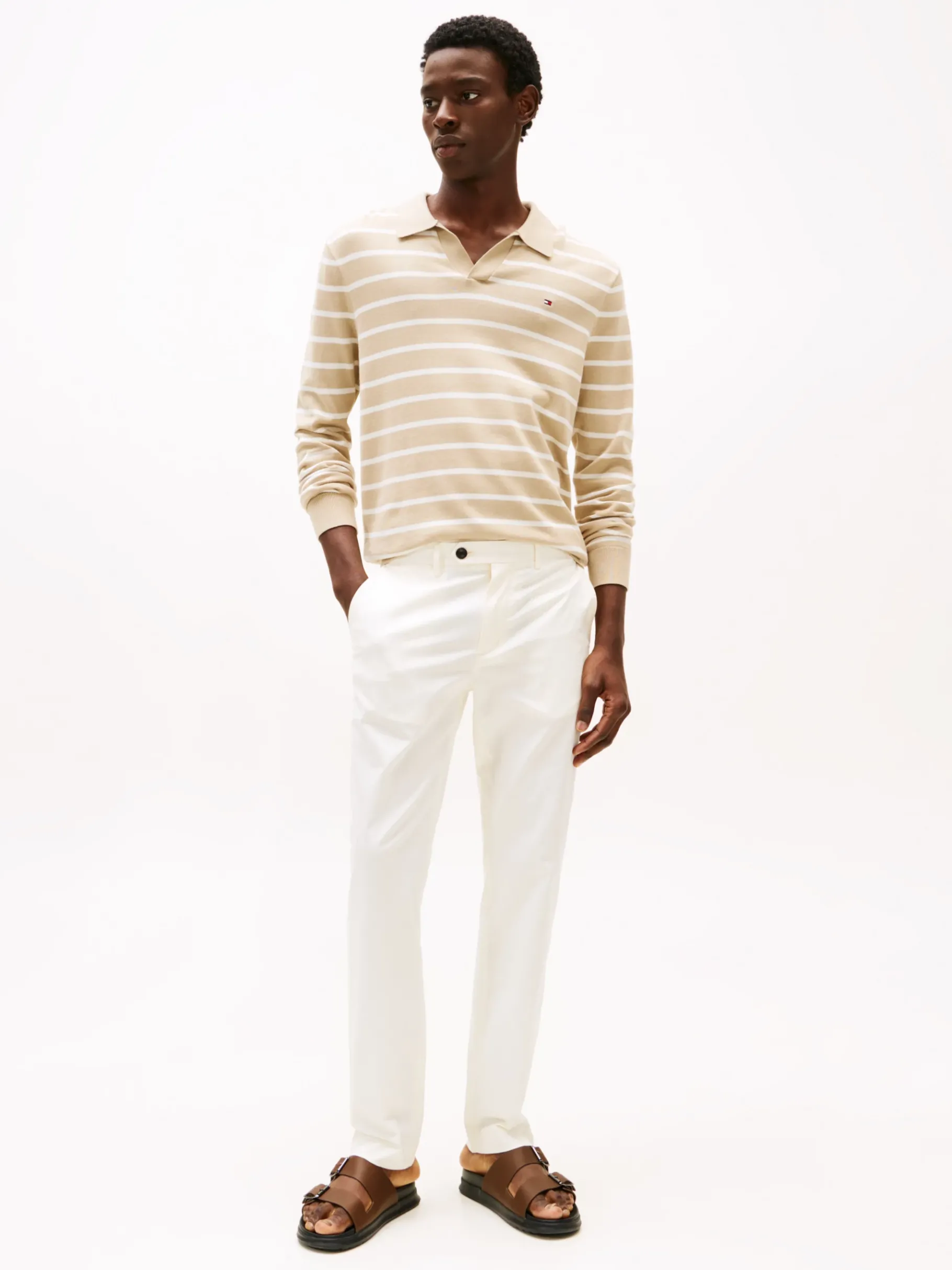 Tommy Hilfiger Ledersandale mit Schnallen LEGACY BROWN Discount