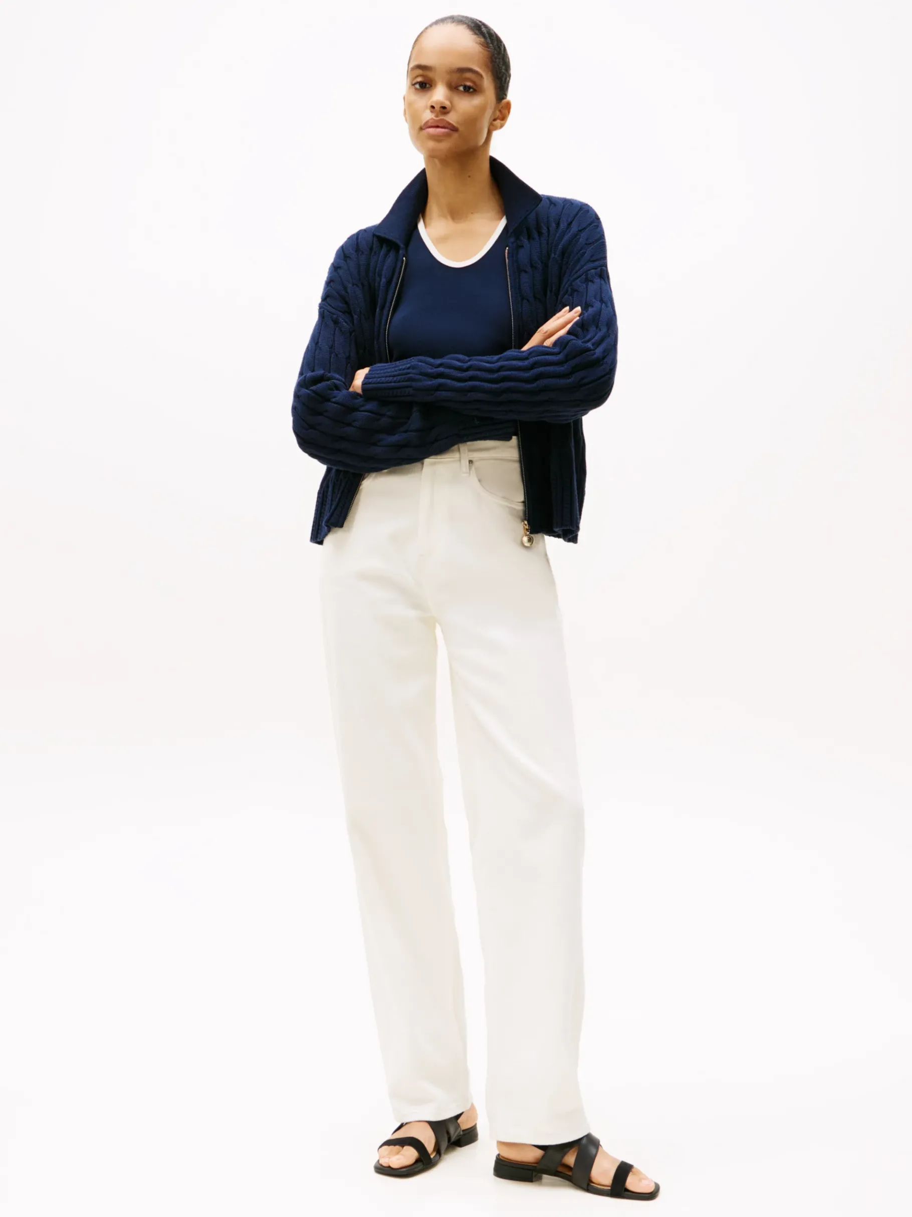 Tommy Hilfiger Ledersandale mit TH-Monogramm BLACK Online