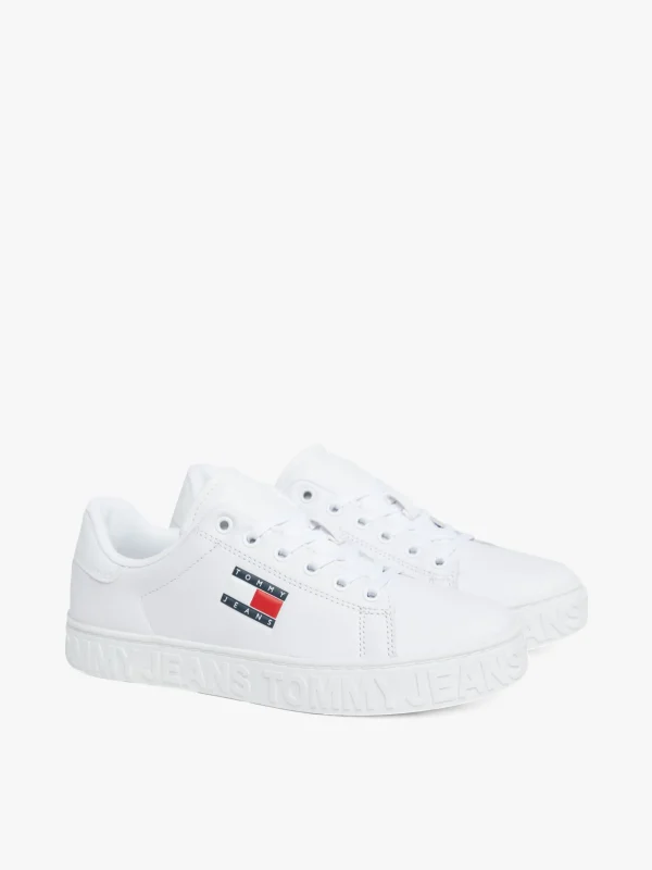 Tommy Hilfiger Leder-Sneaker mit Badge WHITE Best