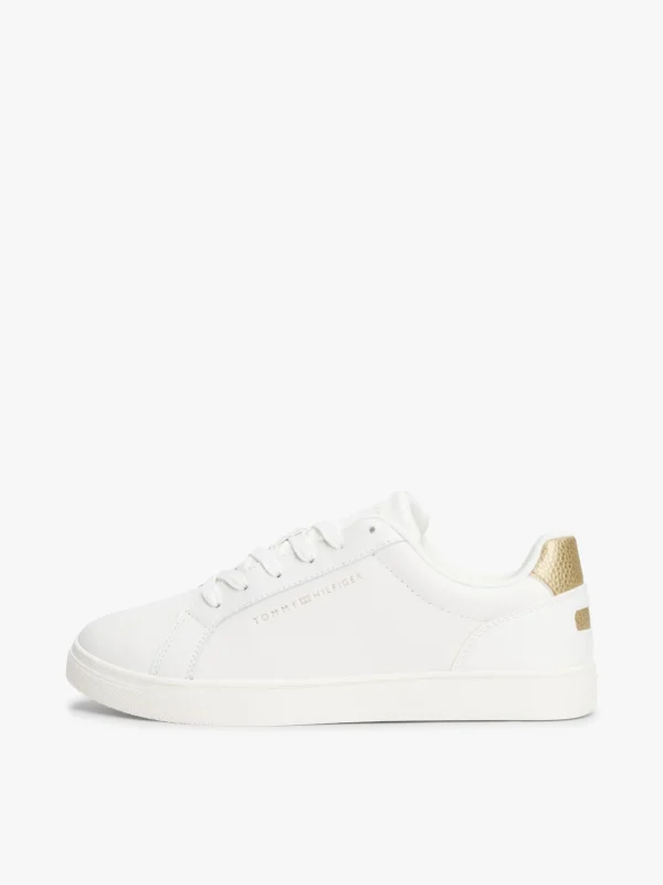 Tommy Hilfiger Leder-Sneaker mit Cupsole ECRU Discount
