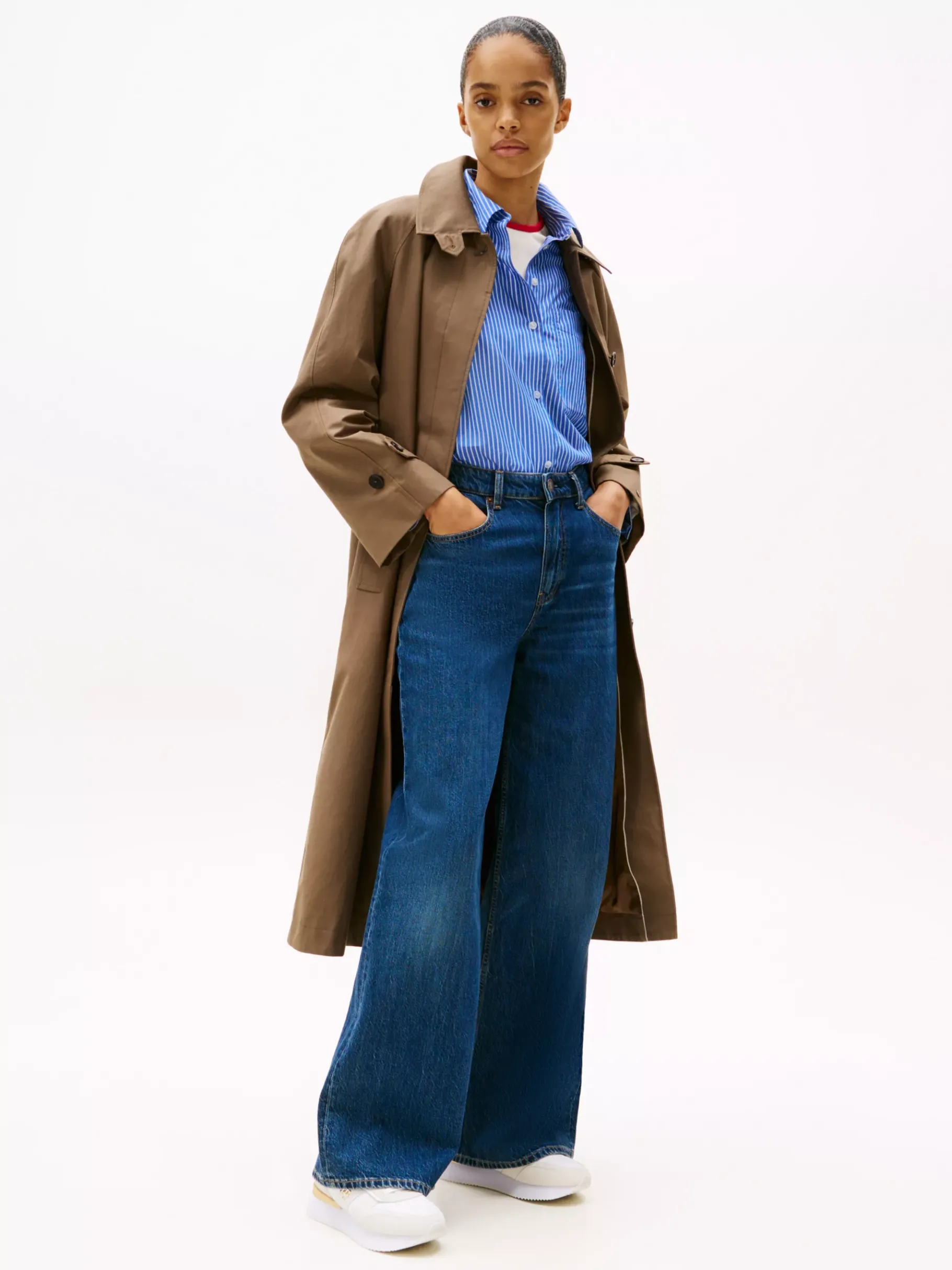 Tommy Hilfiger Leder-Sneaker mit Metallic-Detail ECRU Online