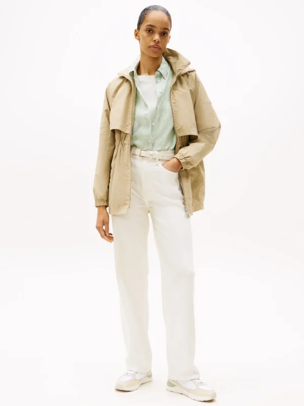 Tommy Hilfiger Leder-Sneaker mit Strukturmix WHITE/BEIGE Cheap