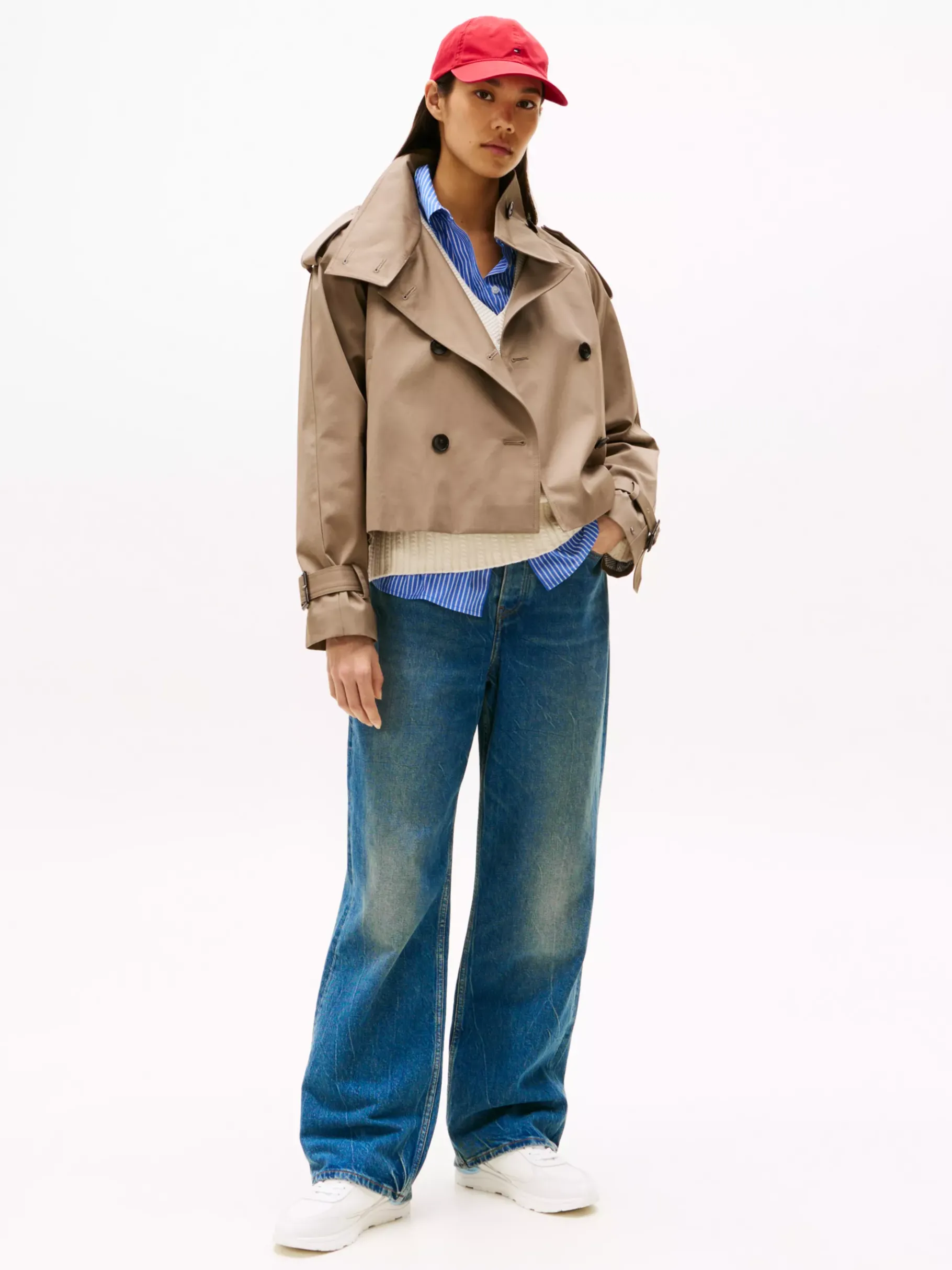 Tommy Hilfiger Leder-Sneaker mit Strukturmix ECRU/BREEZY BLUE Flash Sale