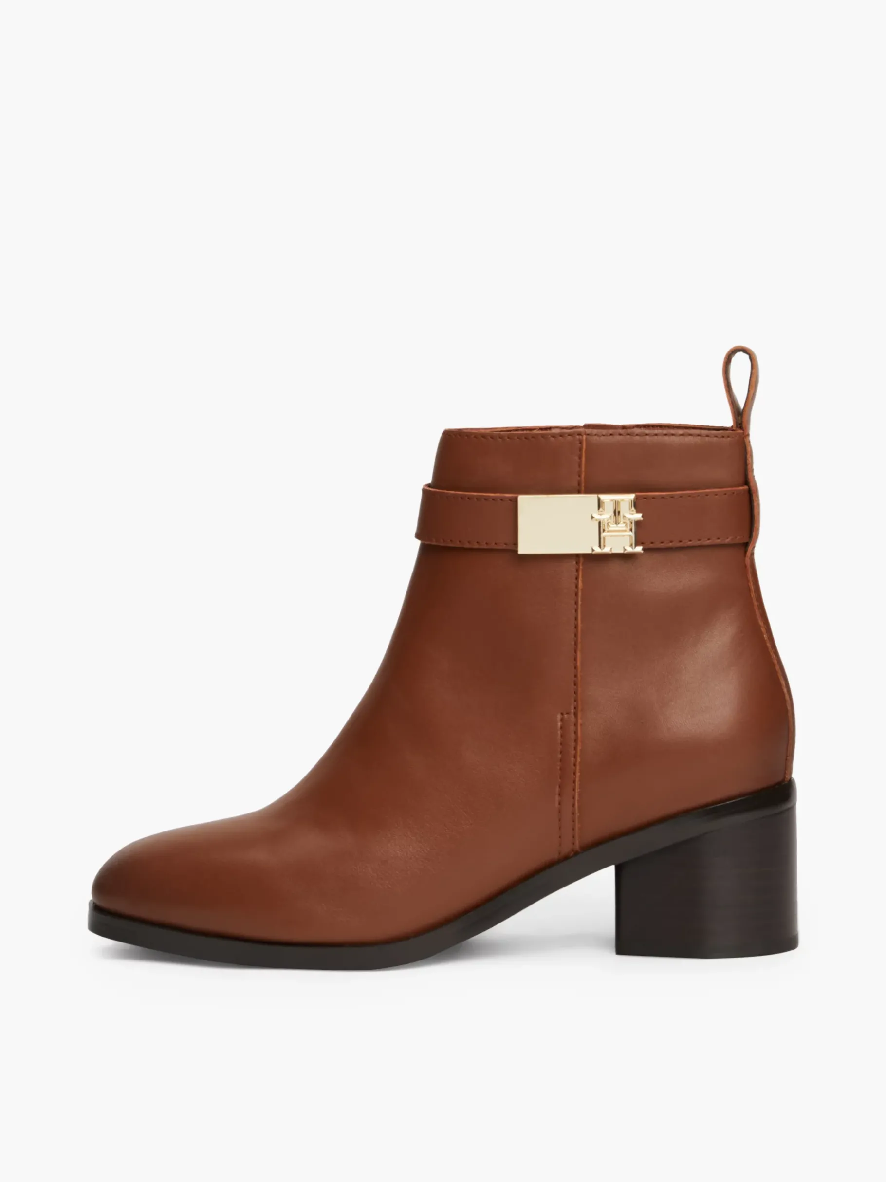 Tommy Hilfiger Lederstiefel mit mittelhohem Blockabsatz COGNAC BROWN Fashion