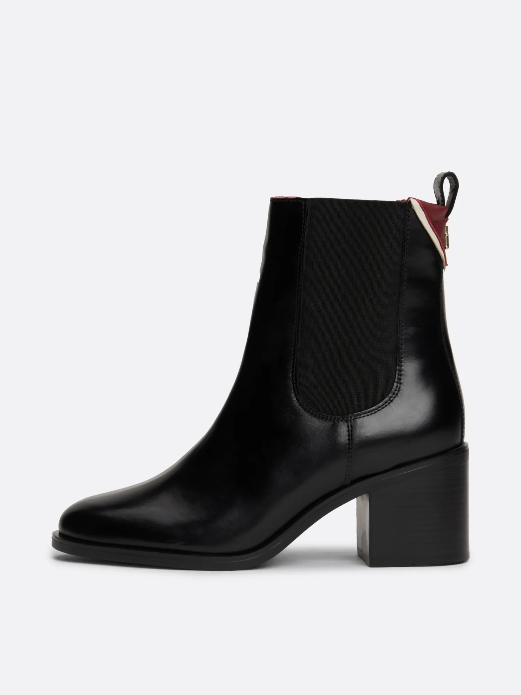 Tommy Hilfiger Leder-Stiefelette mit TH-Monogramm BLACK Flash Sale