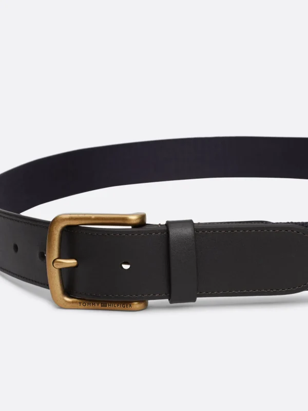 Tommy Hilfiger Legerer Gürtel aus Leder und Gurtband COFFEE BEAN New