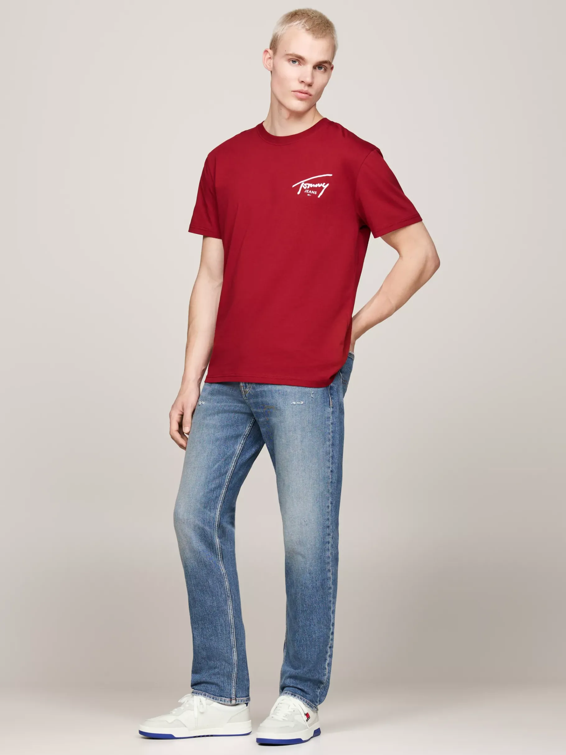 Tommy Hilfiger Leicht rutschhemmender Cupsole-Ledersneaker STRATUS GREY Outlet