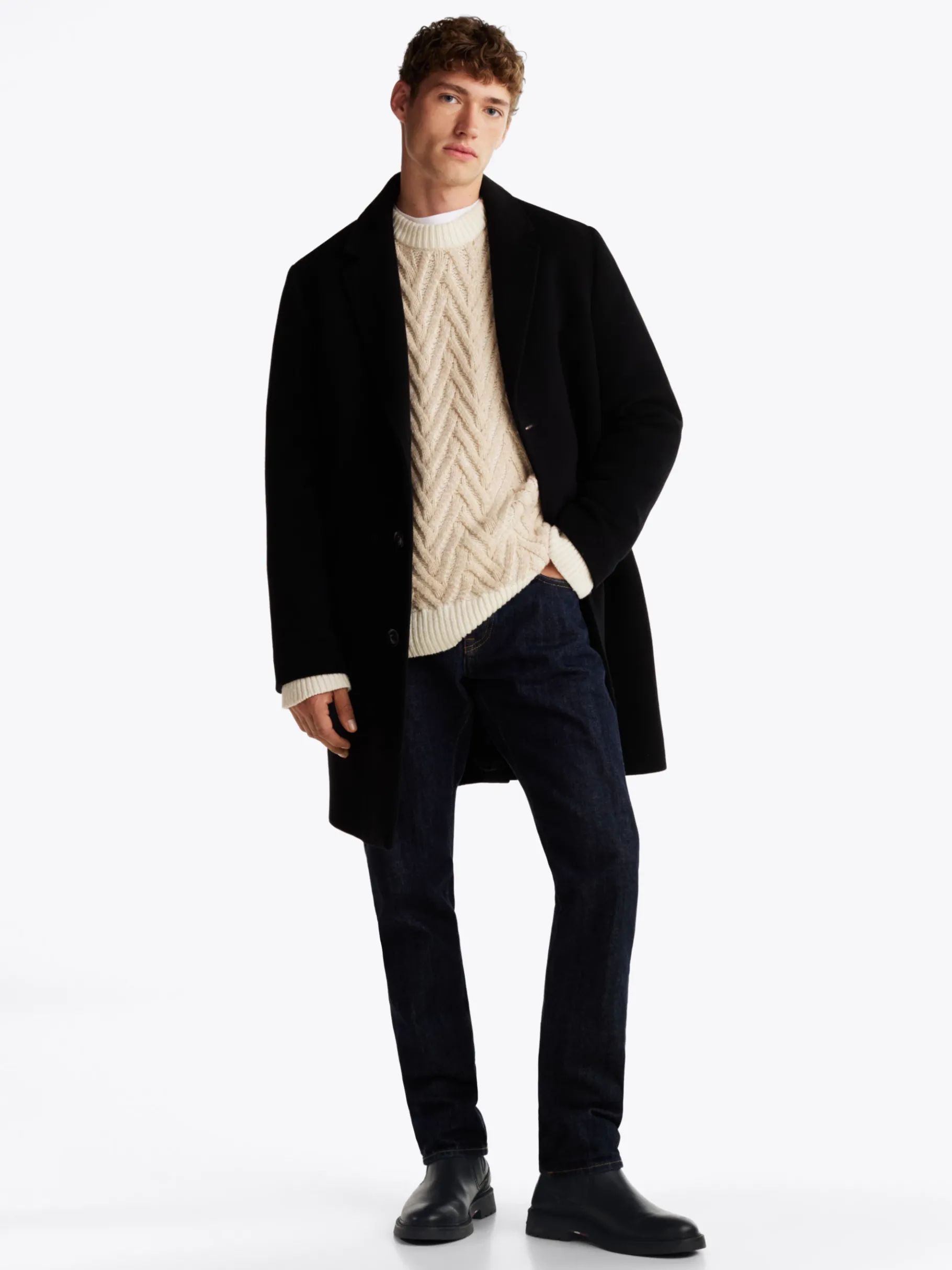 Tommy Hilfiger Leichtgewichtiger Chelsea-Boot aus Leder BLACK Best