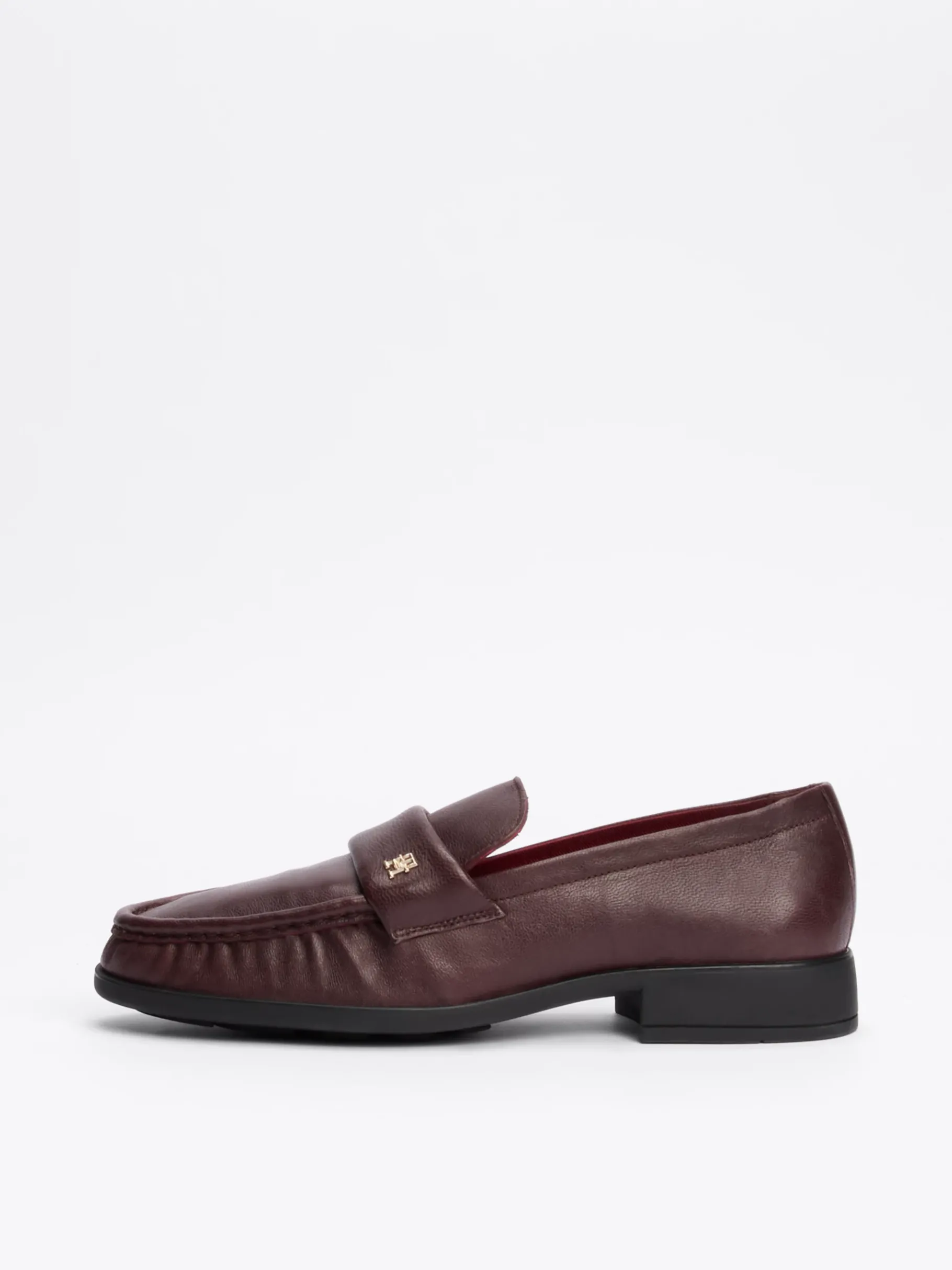 Tommy Hilfiger Loafer aus Leder mit TH-Monogramm und Falten BURGUNDY VELVET Shop