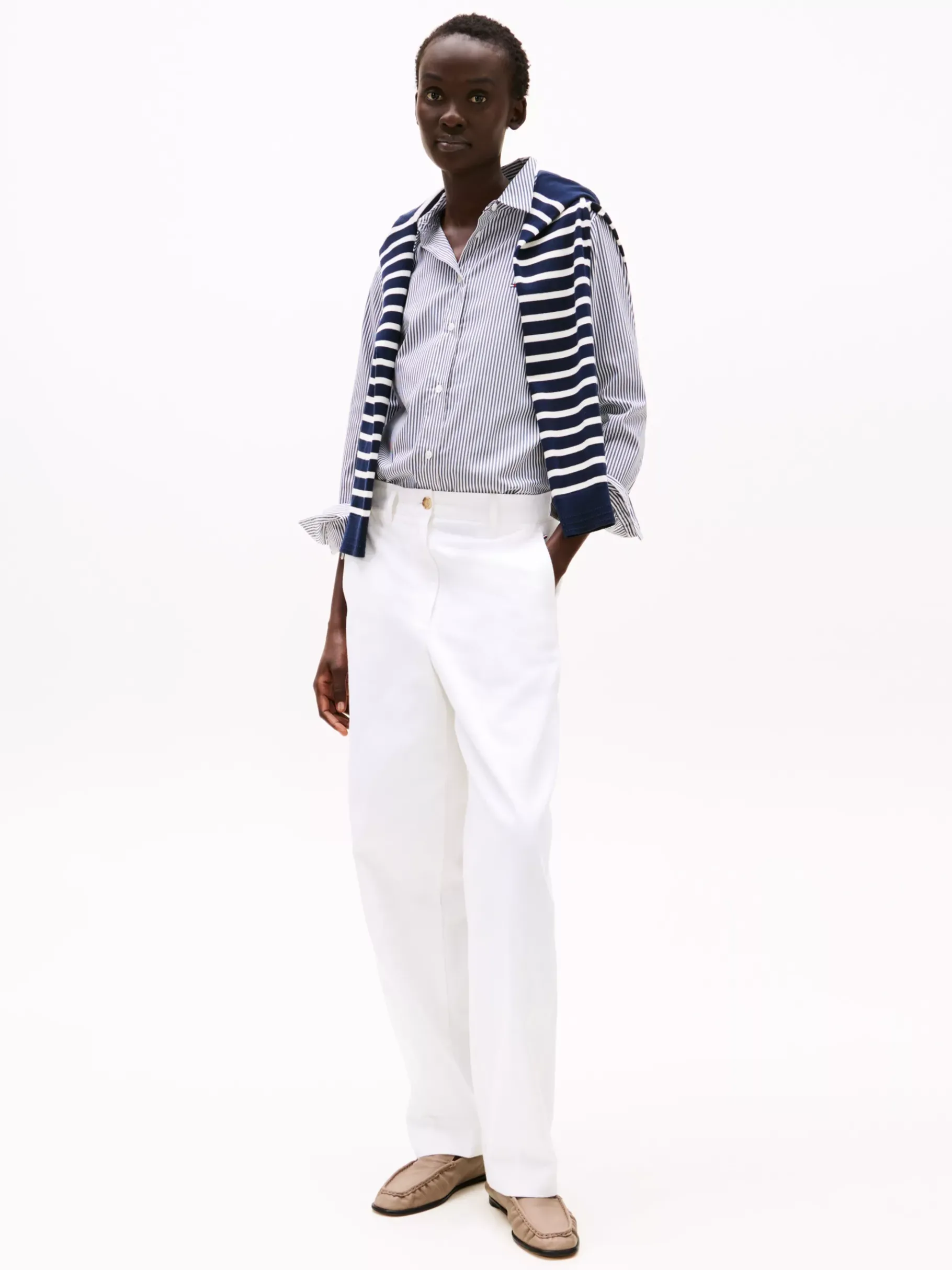 Tommy Hilfiger Loafer aus Leder mit TH-Monogramm-Emblem COASTAL TAUPE Fashion