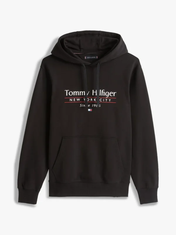 Tommy Hilfiger Logo-Hoodie mit Tunnelzug BLACK 660 910 Best Sale
