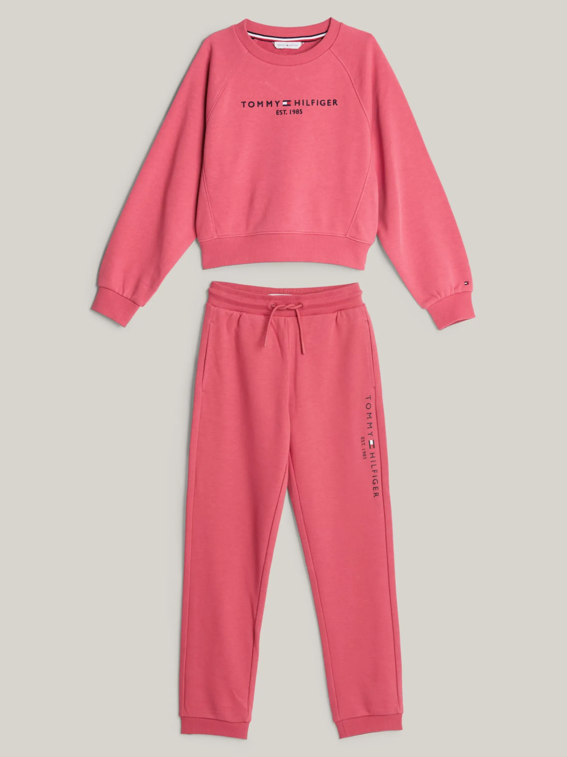 Tommy Hilfiger Logo-Sweatshirt und Jogginghose im Set HERITAGE PINK Clearance
