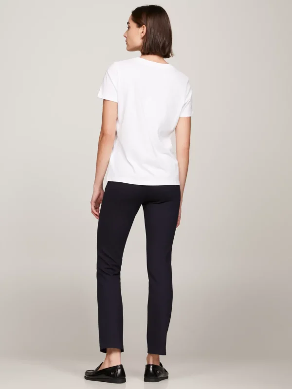 Tommy Hilfiger Logo-T-Shirt aus reiner Baumwolle WHITE Online