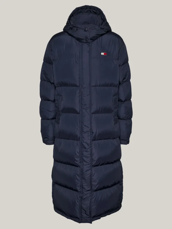 Tommy Hilfiger Longline Alaska Puffer-Daunenjacke mit Kapuze DARK NIGHT NAVY New