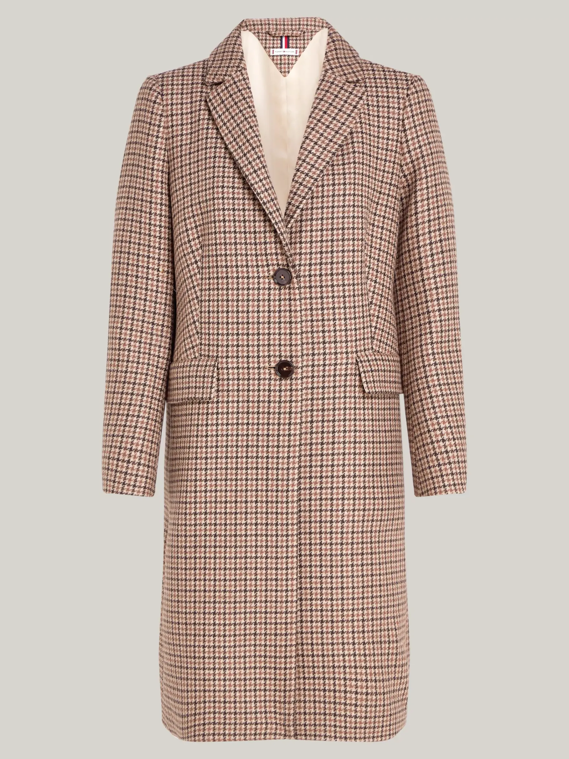 Tommy Hilfiger Mantel aus Wollmix mit Hahnentrittmuster CASUAL WOVENS CHECK Best